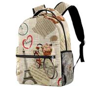 RODAILYCAY Grand sac à dos pour ordinateur portable Motif Tour Eiffel Paris Tour Eiffel Pour homme et femme, multicolore 1, 29.4x20x40cm/11.5x8x16 in, Décontracté