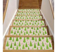 RODAILYCAY Green Eve Lot de 15 tapis d'escalier antidérapants pour marches en bois 76,2 x 20,3 cm pour chiens, enfants et personnes âgées