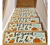 RODAILYCAY It's So Good to Be Home Lot de 15 tapis d'escalier antidérapants sans résidus pour marches en bois 20,3 x 76,2 cm