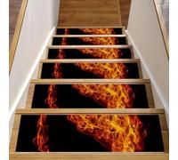 RODAILYCAY Lot de 15 tapis d'escalier abstrait chinois Yin Yang - 76 x 20 cm - Tapis d'escalier pour marches en bois - Antidérapant - Pour enfants, personnes âgées et chiens