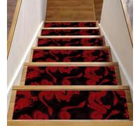 RODAILYCAY Lot de 15 tapis d'escalier antidérapants à motif dragon pour marches en bois - 76,2 x 20,3 cm - Tapis d'escalier d'intérieur pour chiens, enfants et personnes âgées