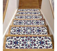 RODAILYCAY Lot de 15 tapis d'escalier arabesques antidérapants pour marches en bois, tapis d'escalier de sécurité pour personnes âgées, enfants et chiens