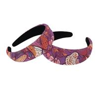 RODAILYCAY Lot de 2 bandeaux épais rembourrés, papillons avec fleurs violettes vintage, turban large en velours pour filles, femmes et hommes