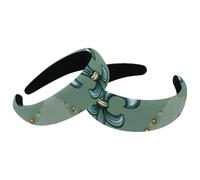 RODAILYCAY Lot de 2 bandeaux larges pour cheveux, style vintage abstrait, ethnique, iris, rembourré, épais, pour femme, bandeau élastique mignon, turban large