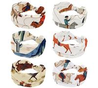 RODAILYCAY Lot de 6 bandeaux pour entraînement pour femme, bandeaux noués torsadés, extensibles, motif cow-boys sauvages pour hommes, turban antidérapant pour yoga, sport