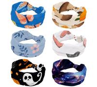 RODAILYCAY Lot de 6 bandeaux pour femme - Style dessin animé amusant avec orange - Élastiques et respirants - Pour la course à pied, le sport, l'entraînement, les voyages