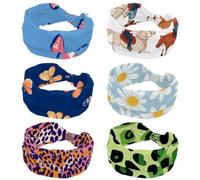 RODAILYCAY Lot de 6 bandeaux tendance pour femmes et filles, cow-boys occidentaux avec motif de chevaux, bandeau à cheveux torsadé, large bandeau, accessoires pour cheveux