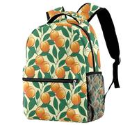 RODAILYCAY Peach Tree Sac à dos d'école léger avec compartiments pour ordinateur portable Motif vecteur sans couture Pour garçons et filles
