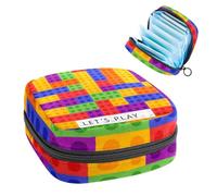 RODAILYCAY Pochette à fermeture éclair pour tasse menstruelle, sacs de rangement pour serviettes hygiéniques, bloc coloré Let's Play doux, porte-monnaie pour filles et femmes