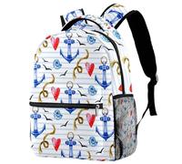 RODAILYCAY Rope & Anchor Sac à dos de voyage pour ordinateur portable, sac à dos de lycée, sac à dos mignon pour homme et femme, multicolore 1, 29.4x20x40cm/11.5x8x16 in, Décontracté