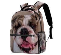 RODAILYCAY Sac à dos pour ordinateur portable, motif bouledogue anglais, sac à dos durable pour école, lycée, voyage et randonnée