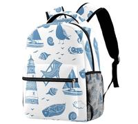 RODAILYCAY Sac à dos Vocation Ship Lighthouse pour femme, sac à dos pour ordinateur portable de 16", sac d'école, résistant à l'eau, sac de voyage et de randonnée