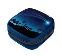 RODAILYCAY Sac de rangement pour serviettes hygiéniques, pochette portable pour tasse menstruelle, sac de première période pour femmes et filles, silhouette 3 Rois de la sagesse Manger Fermeture