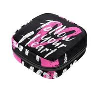 RODAILYCAY Sacs de rangement de serviettes hygiéniques pour femme, grande capacité, sac pour serviettes menstruelles, « Follow Your Heart » - Noir
