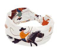 RODAILYCAY West Wild Bandeau élastique large pour femme Motif cowboys avec chevaux et rodéo Pour entraînement, Yaga, course à pied, randonnée, exercice