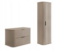 RODAN Ensemble de Meubles de Salle de Bain - ELEGANCE Meuble pour Vasque à Poser et Armoire Murale - cachemire - 80 cm