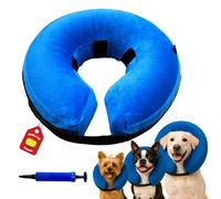 RODARMA® Collier gonflable pour chien élisabéthain + gonfleur | Collier pour chiens pour ne pas gratter les plaies réglable, post-opération. (Bleu, M)