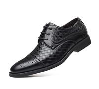 Rodawu Chaussures habillées à lacets pour homme - Chaussures habillées - Chaussures habillées - Chaussures Richelieu Derbys Oxford, Noir , 47 1/3 EU