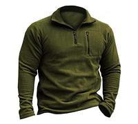 Rodawu Pull en micro polaire pour homme avec demi-fermeture éclair, Vert, M