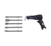 Rodcraft RC5120 Kit d'outils : Marteau burineur pneumatique RC5100 pour métal, Hex 11 mm, 6 J, 3000 Coups/Minute, avec 5 burins et Mallette Noir