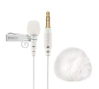 Rode Lavalier GO Microphone Lavalier Blanc + Keepdrum WS05 Protection contre le vent Blanc