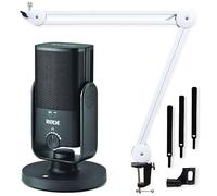 Rode NT-USB Mini microphone à condensateur de studio USB, avec bras de microphone Keepdrum MS138, blanc
