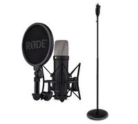Rode NT1 Microphone de studio 5ème génération avec pied Keepdrum à une main Noir