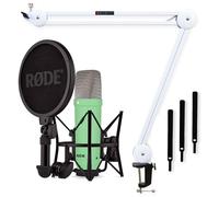 Rode NT1 Signature Green Microphone de studio vert + trépied à bras articulé Keepdrum MS138 blanc