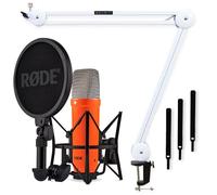 Rode NT1 Signature Microphone de studio Orange avec bras articulé Keepdrum Blanc