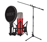 Rode NT1 Signature Red Microphone de studio avec pied Keepdrum Rouge