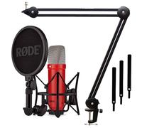 Rode NT1 Signature Red Microphone de studio rouge + trépied à bras articulé Keepdrum MS138 noir