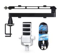 Rode Podmic Microphone blanc avec bras de microphone LPA1 et câble Keepdrum XLR