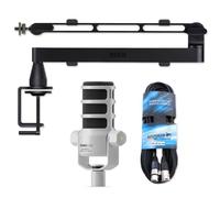 Rode Podmic Microphone USB blanc avec bras de microphone LPA1 et câble Keepdrum
