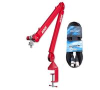 Rode PSA1+ Plus Bras articulé pour microphone de table avec câble XLR Keepdrum Rouge
