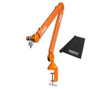 Rode PSA1+ Plus Bras de microphone de table articulé Orange avec chiffon en microfibre Keepdrum