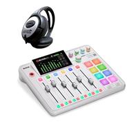 Rode Rodecaster Pro II Audio Production Studio Podcast Station Blanc avec casque Keepdrum