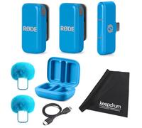 Rode Système de micro sans fil USB-C pour smartphones avec chiffon en microfibre Keepdrum Bleu