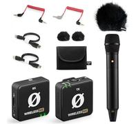 Rode Système de microphone numérique sans fil ME + microphone à main Interview PRO + protection contre le vent Keepdrum en fourrure Noir