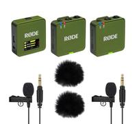 Rode Système de microphone sans fil GO Gen 3, 2 canaux, Moss kaki, avec 2 microphones Lavalier GO et 2 pare-vent en fourrure Keepdrum