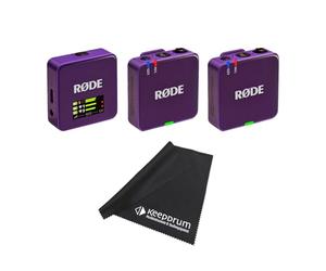 Rode Système de microphone sans fil GO Gen 3, 2 canaux, violet, avec chiffon en microfibre Keepdrum