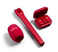 Rode Système de microphone sans fil Micro sans fil USB-C rouge avec adaptateur micro manuel d'interview rouge et chiffon Keepdrum