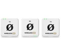 RØDE Wireless ME Dual Set : Système de microphone sans fil compact avec technologie GainAssist, microphones intégrés et portée de 100 m pour le cinéma, les interviews et la création de contenu (Blanc)