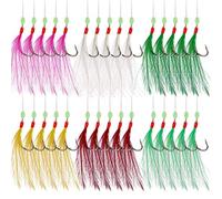 Rodeel Lot de 6 hameçons 5 hameçons de pêche en plumes, A. 6 PCS, 6 Colors, 5 Hooks
