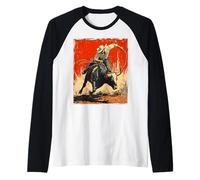 Rodeo Bull Rider Patriotic Cowboy Athletic Sports Rodeo Manche Raglan