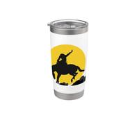 Rodéo Cowboy sur cheval sauvage au clair de lune Gobelet isotherme en acier inoxydable double paroi