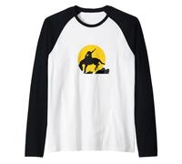 Rodéo Cowboy sur Cheval Sauvage au Clair de Lune Manche Raglan
