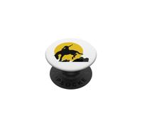 Rodéo Cowboy sur Cheval Sauvage au Clair de Lune PopSockets PopGrip Adhésif