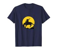 Rodéo Cowboy sur Cheval Sauvage au Clair de Lune T-Shirt