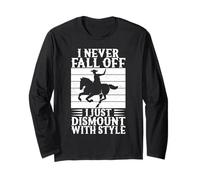 Rodeo Horse Riding I Never Fall Off Cowboy Manche Longue