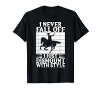 Rodeo Horse Riding I Never Fall Off Cowboy T-Shirt